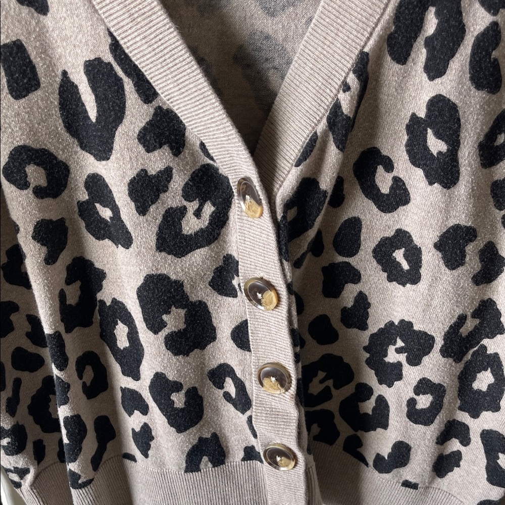 Sanctuary Leopard Print Button-Up Cardigan Sweater - Picture 2 of 4